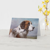 Vintage Kunstwerke - Hunde "Dignity & Grace", Karte (Gelbe Blume)