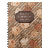 Vintage Kupfer-Gewürz-Rose | Rustikale Ledergedich Notizblock (Vorderseite)