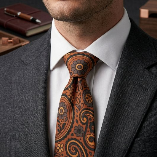 Vintage-Kupfer-Paisley Krawatte