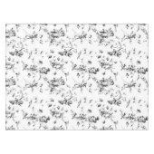 Vintage Kupiden Engel Schwarz-weißes Tier Tischdecke (Vorderseite (Horizontal))