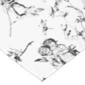 Vintage Kupiden Engel Schwarz-weißes Tier Tischdecke (Schrägansicht)