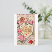 Vintage Kupille mit Taube und Liebe Postkarte (Stehend Vorderseite)