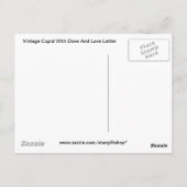 Vintage Kupille mit Taube und Liebe Postkarte (Rückseite)