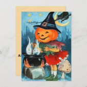 Vintage Kürbis-Halloween-Einladungen Einladung (Vorne/Hinten)