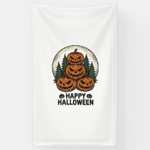 Vintage-Kürbis-Halloween-Jack-O-Lantern-Wald-Shirt Banner