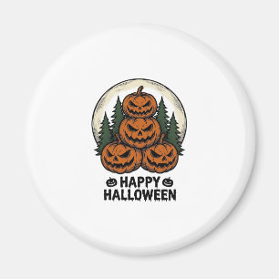 Vintage-Kürbis-Halloween-Jack-O-Lantern-Wald-Shirt Magnet