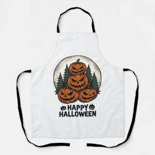 Vintage-Kürbis-Halloween-Jack-O-Lantern-Wald-Shirt Schürze
