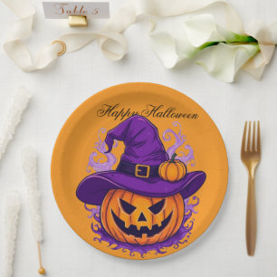 Vintage-Kürbis-Halloween-Party-Teller aus Papier Pappteller