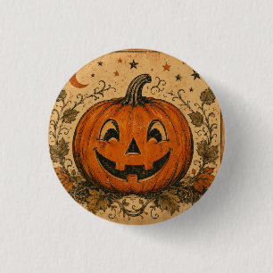 Vintage-Kürbis-Halloween-Wurfkissen Button