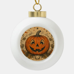 Vintage-Kürbis-Halloween-Wurfkissen Keramik Kugel-Ornament