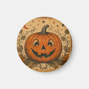 Vintage-Kürbis-Halloween-Wurfkissen Magnet