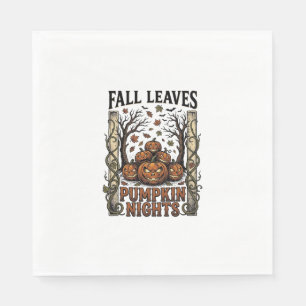Vintage-Kürbis-Shirt Herbstlaub Gruselernte A Serviette