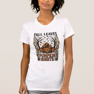 Vintage-Kürbis-Shirt Herbstlaub Gruselernte A T-Shirt