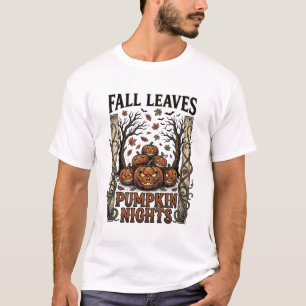 Vintage-Kürbis-Shirt Herbstlaub Gruselernte A T-Shirt