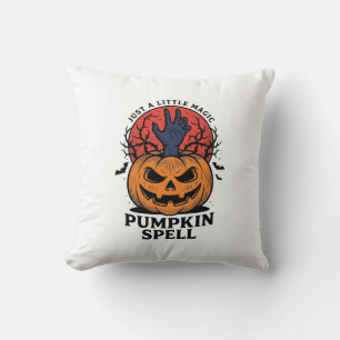 Vintage-Kürbis-Zauber-Halloween-Hexen-Hand-Kunst_1 Kissen