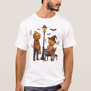 Vintage-Kürbis-Zwillinge: Spektralfledermäuse und T-Shirt