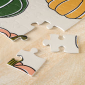 Vintage Kürbisernte, Nahtloses Muster. Puzzle (Seite)