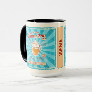 Vintage-Kürbisgewürz-Latte - Rezeptposter Tasse