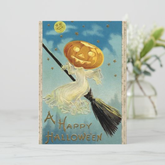 Vintage Kürbishexe auf einem Zimmer (Stehend Vorderseite)