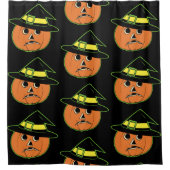 Vintage Kürbishexe Duschvorhang (Vorderseite)