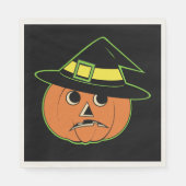 Vintage Kürbishexe Serviette (Vorderseite)