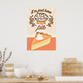 Vintage Kürbiskuchen-Illustration Poster (Küche)