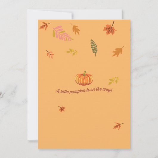 Vintage Kürbiskuchendusche Einladeschische Tafel Einladung (Rückseite)