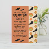 Vintage Kürbiskürbis Halloween-Party Einladung (Stehend Vorderseite)