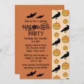 Vintage Kürbiskürbis Halloween-Party Einladung (Vorne/Hinten)