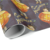 Vintage Kürbiskürbis Party gekachelt wickeln Geschenkpapier (Rolleneckpunkt)