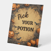 Vintage Kürbislaterne Halloween-Schild Sockelschild (Vorderseite)