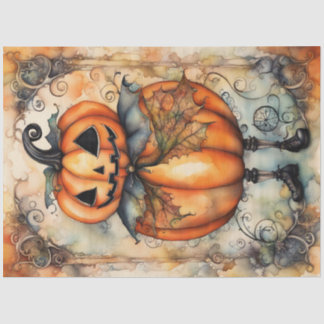 Vintage Kürbislaterne Pumpkin Decoupage Paper Seidenpapier