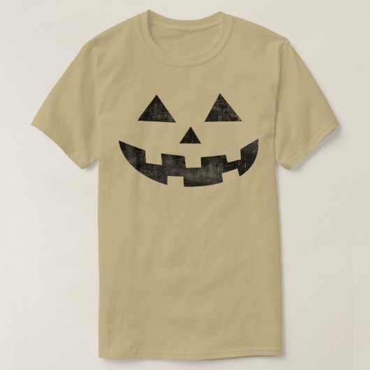 Vintage Kürbislaterne Pumpkin Face Halloween-Koste T-Shirt (Design vorne)