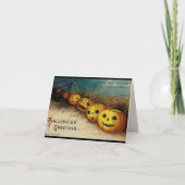 Vintage Kürbislaternen Halloween-Grüße Karte (Vorderseite)