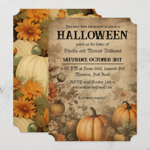 Vintage-Kürbisse Halloween-Party Einladung