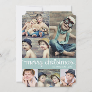 Vintage-Kursiv-Weihnachts-Fotocollage Feiertagskarte