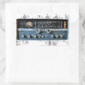 Vintage Kurze Wave Radio rechteckige Aufkleber (Tasche)