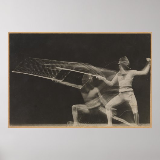 Vintage Kurzfotografie eines Fencer (1906) Poster (Vorne)
