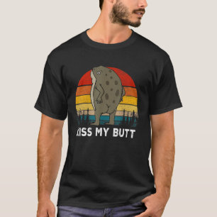 Vintage Küss Mein Hinterteil Grüner Frosch Frosch  T-Shirt
