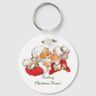 Vintage Küssender Weihnachtsmann Schlüsselanhänger