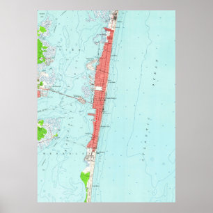 Vintage Küste-Höhen NJ Map (1953) Poster