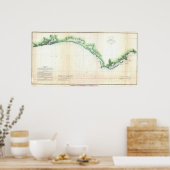 Vintage Küste von Florida Panhandle Karte Poster (Küche)