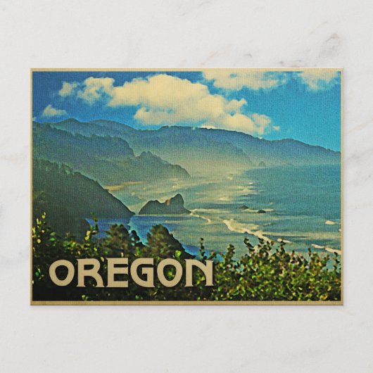 Vintage Küste von Oregon Postkarte (Vorderseite)