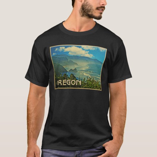 Vintage Küste von Oregon T-Shirt (Vorderseite)
