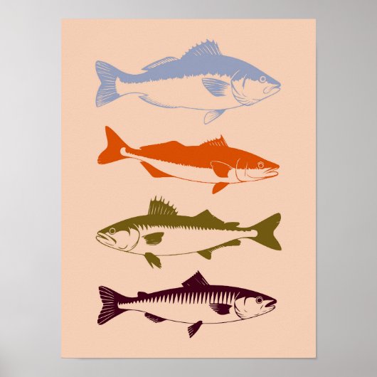 Vintage Küstenfischerei Fischküste Seehütte Poster (Vorne)