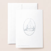 Vintage Küstenhochzeit - Danke Folienkarte (Rückseite mit Umschlag)