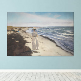 Vintage Küstenlandschaft Frauen am Meer Leinwanddruck