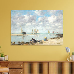 Vintage Küstenlandschaft   Segelboote am Meer Leinwanddruck