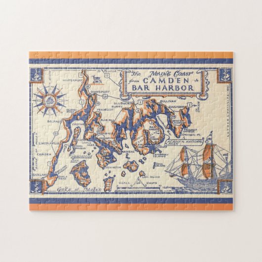 Vintage Küstenlinie Puzzle (Horizontal)