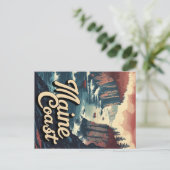 Vintage Küstenschiffe und Klippen Postkarte (Stehend Vorderseite)